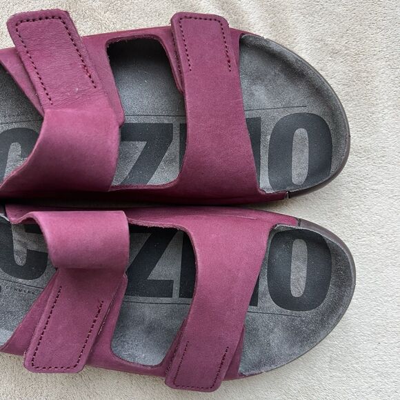 ECCO 2ND Cozmo Morillo Burgundy 2 Band Slide Flat Sandals Women EU 38 US 7-7.5 - Picture 10 of 16